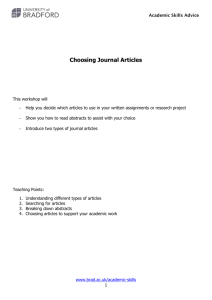 Process to choose journal articles