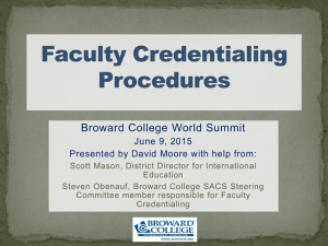 Intenational Faculty Credentialing