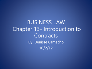 Introduction to Contracts - my seminole state college class notes