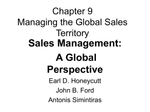 Managing the Global Sales Territory