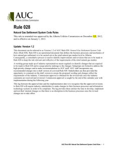 Draft Version 1.2 of Rule 028: Natural Gas Settlement System Code