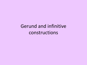 Gerund and infinitive constructions
