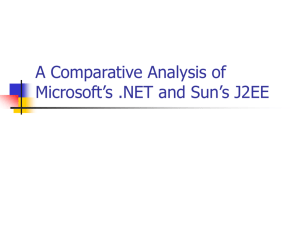 A Comparative Analysis of Microsoft's .NET and Sun's J2EE