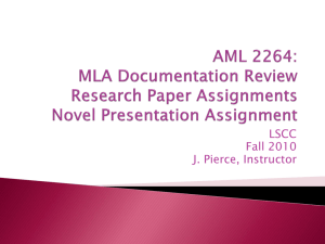 AML 2264 PPT 5 MLA and Research Assignments