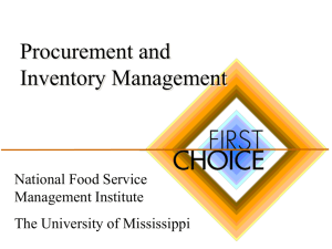 Purchasing Orientation - National Food Service Management Institute