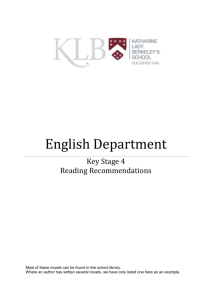 Key Stage 4 – Recommended Reading List