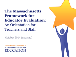 Massachusetts Educator Evaluation Orientation: Overview of