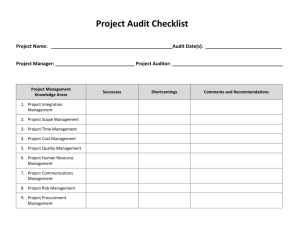 Project Audit Checklist