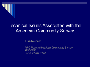 Technical Issues Associated with the American Community Survey