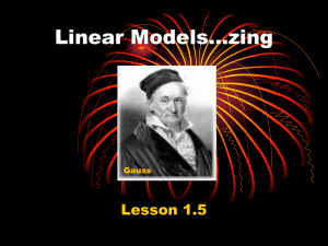 Linear Models…zing