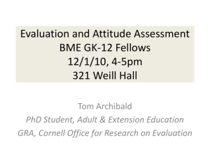 Evaluation and Attitude Assessment BME GK