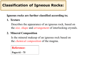 Classification of Igneous Rocks (composition).