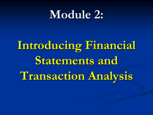 Financial Statements and Transactions