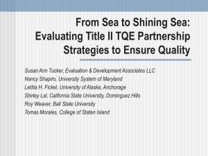 Evaluating Title II TQE Partnership Strategies to Ensure Quality