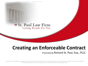 Creating an Enforceable Contract