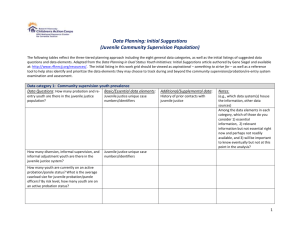 Data Planning: Initial Suggestions (Juvenile Community Supervision