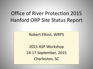 305 Robert Elkins ORP at Hanford Site Status Report 2015
