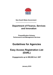 EARL Guidelines for agencies - ProcurePoint