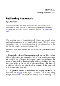 1. The negative effects of homework are well known.