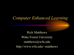 Computer Enhanced Learning