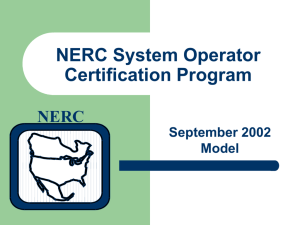 NERC System Operator Certification - 2002