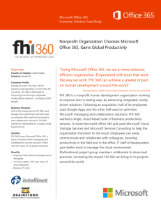 Microsoft Office 365 Customer Solution Case Study Nonprofit