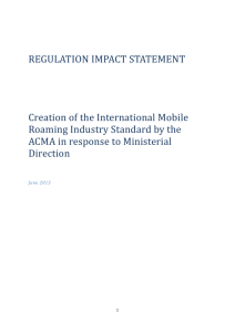 Creation of the International Mobile Roaming Industry Standard by