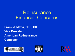 Reinsurance: A Changing Product