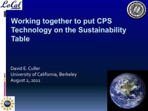 Working together to put CPS Technology on the Sustainability Table