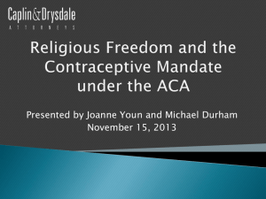 Exceptions to Contraceptive Mandate