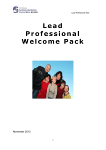 Lead professional Welcome Pack