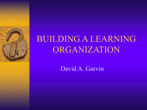 BUILDING A LEARNING ORGANIZATION