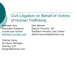 Civil Remedies for Victims of Human Trafficking