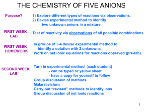 THE CHEMISTRY OF FIVE ANIONS.