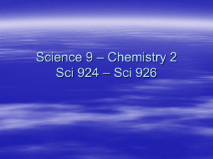 Science 9 ñ Chemistry 2