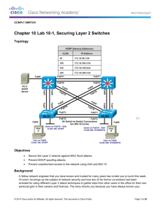 Lab 10-1 Securing Layer 2 Switches