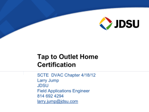Tap to Outlet Home Certification
