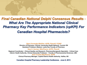 (cpKPI) For Canadian Hospital Pharmacists?