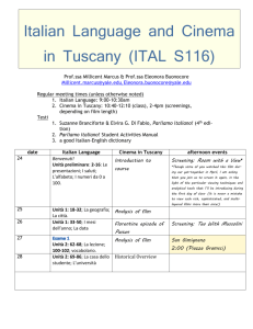 ITAL 116 – Language & Cinema in Tuscany 2013