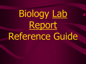 Biology Lab Report Reference Guide