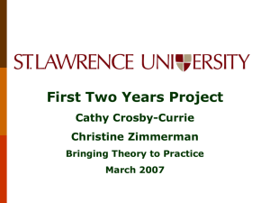 First Two Years Project, St. Lawrence University