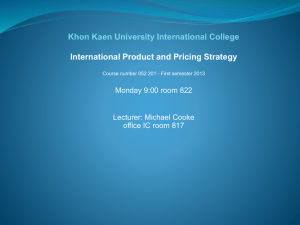 GLOBAL PRODUCT POLICY 1: DEVELOPING NEW PRODUCTS
