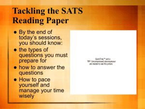 Tackling the SATS Reading Paper
