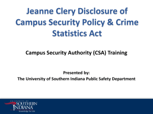 Campus Security Authority - University of Southern Indiana