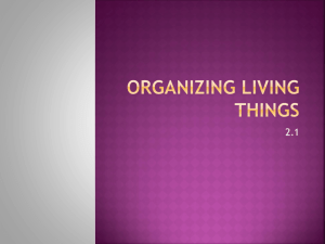 Organizing Living things