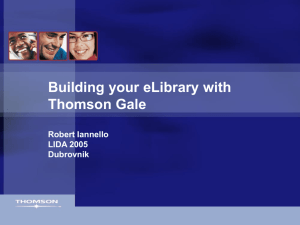 Build your own e-Library with Thomson Gale and K,G Saur!