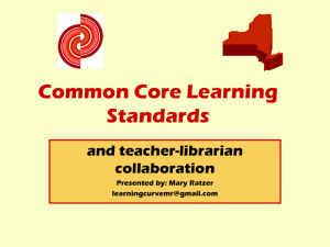 Common Core Learning Standards - Teacher
