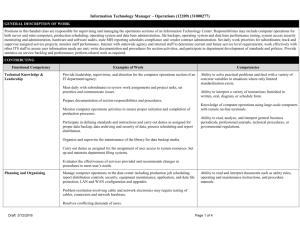 Information Technology Manager Operations Competency Profile