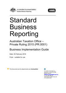 ATO PR.0001 2015 Business Implementation Guide