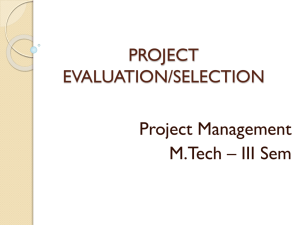 PROJECT EVALUATION/SELECTION